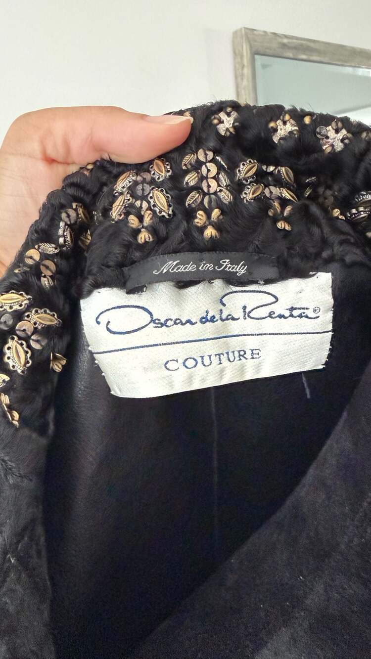Oscar de la Renta Couture Embellished Lamb's Wool Jacket - Picture 6 of 14